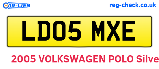 LD05MXE are the vehicle registration plates.