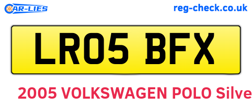 LR05BFX are the vehicle registration plates.