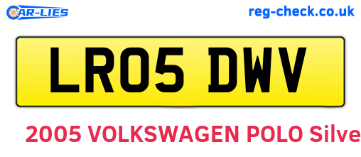 LR05DWV are the vehicle registration plates.