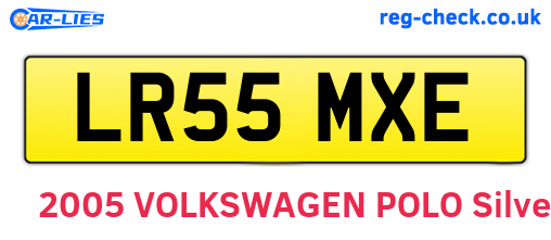 LR55MXE are the vehicle registration plates.