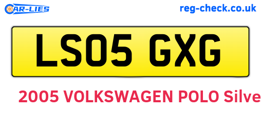 LS05GXG are the vehicle registration plates.