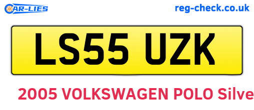 LS55UZK are the vehicle registration plates.