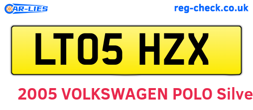 LT05HZX are the vehicle registration plates.