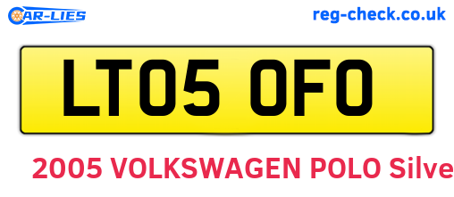 LT05OFO are the vehicle registration plates.