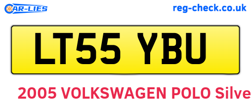 LT55YBU are the vehicle registration plates.