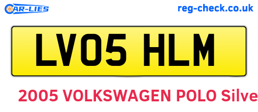 LV05HLM are the vehicle registration plates.