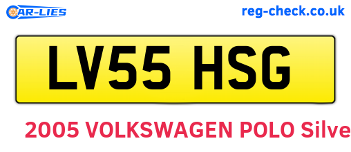 LV55HSG are the vehicle registration plates.