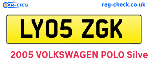 LY05ZGK are the vehicle registration plates.