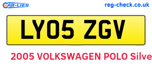 LY05ZGV are the vehicle registration plates.