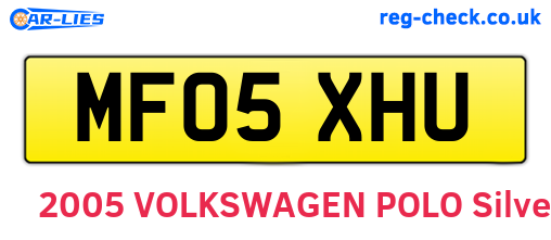 MF05XHU are the vehicle registration plates.