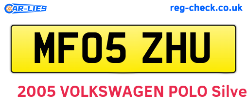 MF05ZHU are the vehicle registration plates.