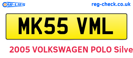 MK55VML are the vehicle registration plates.