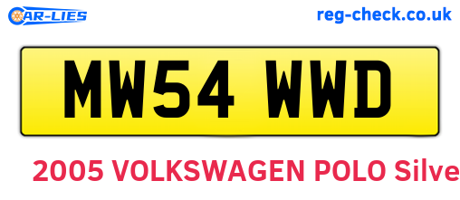 MW54WWD are the vehicle registration plates.