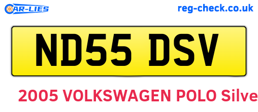 ND55DSV are the vehicle registration plates.