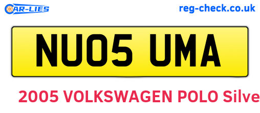 NU05UMA are the vehicle registration plates.