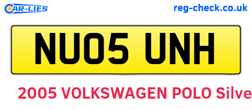 NU05UNH are the vehicle registration plates.