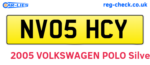 NV05HCY are the vehicle registration plates.