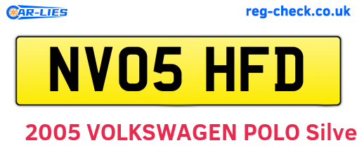 NV05HFD are the vehicle registration plates.