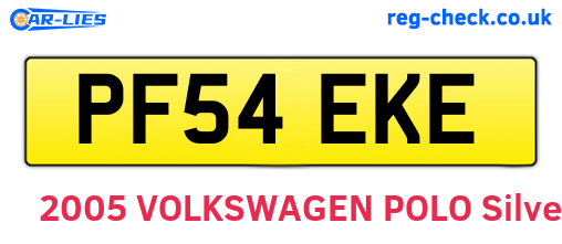 PF54EKE are the vehicle registration plates.