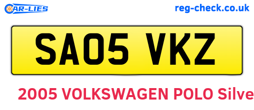 SA05VKZ are the vehicle registration plates.