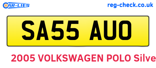 SA55AUO are the vehicle registration plates.
