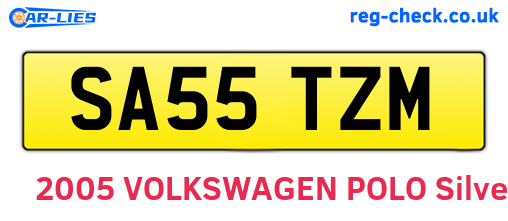 SA55TZM are the vehicle registration plates.