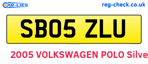 SB05ZLU are the vehicle registration plates.
