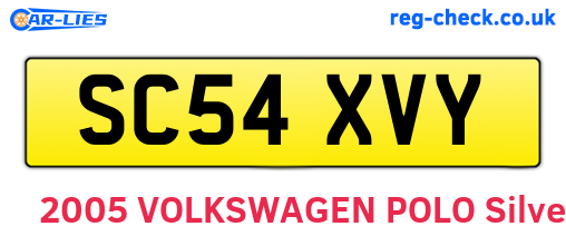 SC54XVY are the vehicle registration plates.