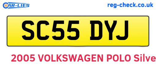 SC55DYJ are the vehicle registration plates.