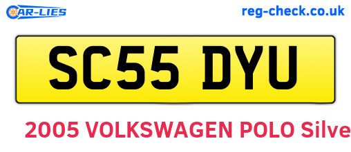 SC55DYU are the vehicle registration plates.