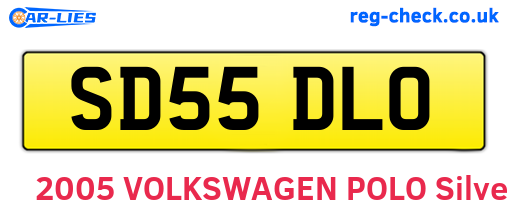 SD55DLO are the vehicle registration plates.