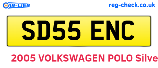 SD55ENC are the vehicle registration plates.