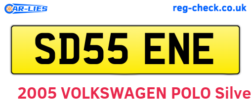 SD55ENE are the vehicle registration plates.