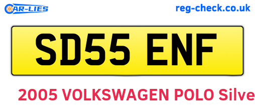 SD55ENF are the vehicle registration plates.
