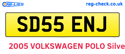 SD55ENJ are the vehicle registration plates.