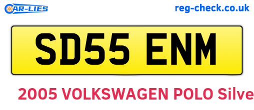 SD55ENM are the vehicle registration plates.