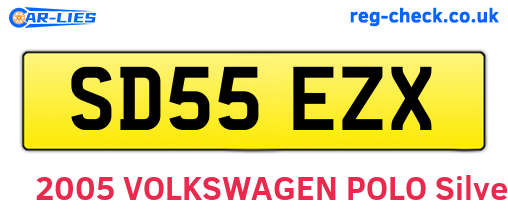 SD55EZX are the vehicle registration plates.