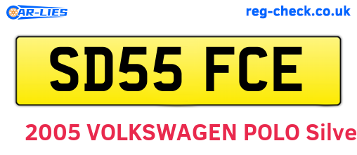 SD55FCE are the vehicle registration plates.