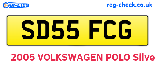 SD55FCG are the vehicle registration plates.