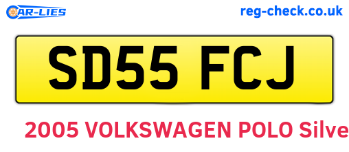 SD55FCJ are the vehicle registration plates.