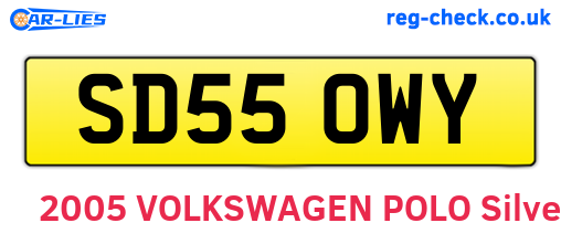 SD55OWY are the vehicle registration plates.