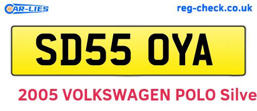 SD55OYA are the vehicle registration plates.