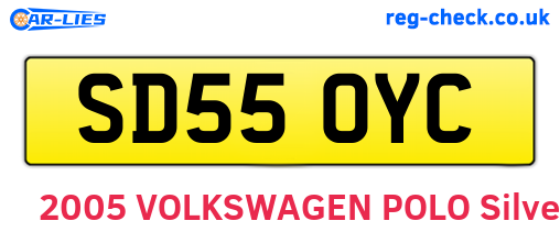 SD55OYC are the vehicle registration plates.