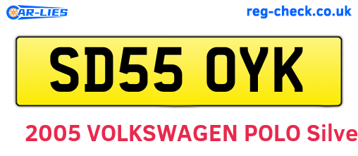 SD55OYK are the vehicle registration plates.