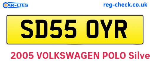 SD55OYR are the vehicle registration plates.