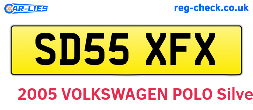 SD55XFX are the vehicle registration plates.