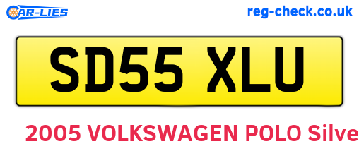 SD55XLU are the vehicle registration plates.
