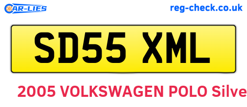 SD55XML are the vehicle registration plates.