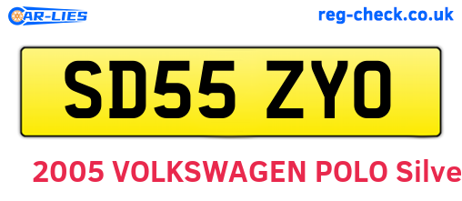 SD55ZYO are the vehicle registration plates.