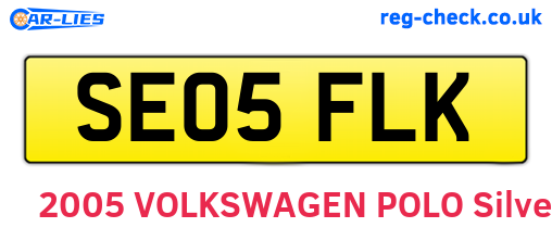 SE05FLK are the vehicle registration plates.